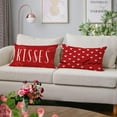 thumbnail image 2 of Happy Valentines Day Pillow Covers 12x20 Set of 4 Wedding Anniversary Throw Pillow Covers Red Love Heart Kisses Hugs Be Mine Cushion Covers Pillow Cases for Outdoor Couch Sofa Decoration(12X20), 2 of 5