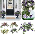 thumbnail image 4 of Artificial Fake Flowers Plants for Outdoor Decoration, Realistic Faux Petunias Silk Flower UV Resistant No Fade Floral for Home Outside Garden Balcony Yard Porch Indoor Decor, 1Pc(Red,27x17"), 4 of 7