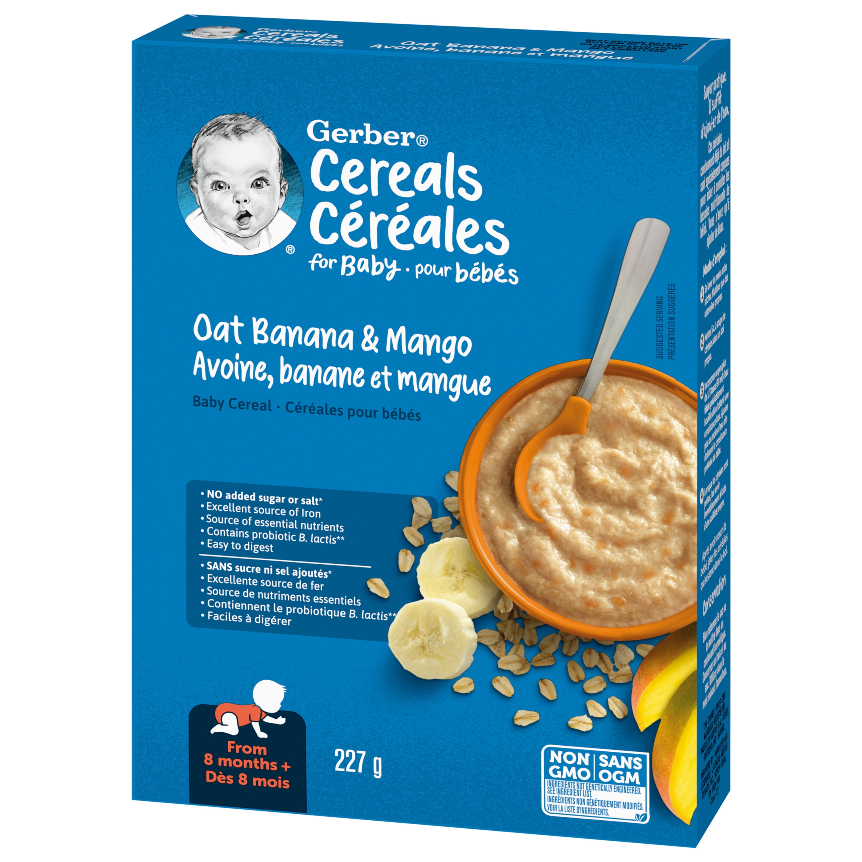 GERBER Céréales Pour Bébés Étape 3 Avoine Avec Banane Et Mangue
