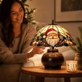 thumbnail image 4 of Christmas Table Lamp with Stained Glass Shade, Cozy Ambient Lighting for Living Room, Vintage Holiday Gift, 1 Count, 4 of 8