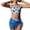 Blue, variant on Teens Girls Swimsuit Cutout Bikini Sets Drawstring Bottoms Tankini 3pcs Cute Pattern Print Girls Bathing Suits Size 14-16