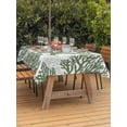 thumbnail image 3 of Outdoor Tablecloth with Umbrella Hole for Patio/Picnic/Party/Camping, Dark Green Coral Waterproof Table Cloth Rectangle Table Cover Washable, Coastal Summer Ocean Nautical Sea (60"x 102"), 3 of 9