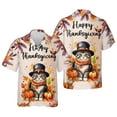 thumbnail image 3 of Happy Thanksgiving American Shorthair Welcome Thankful Fall Autumn Pumpkin Hawaiian Shirt Breathable Summer Unisex Merch Cat Lover Kitten Owner Gifts - 02021, 3 of 6