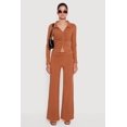 thumbnail image 2 of Women's Brushed Ribbed Knit Fold Over Flare Pants, 2 of 4