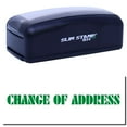 thumbnail image 1 of Large Pre-Inked Change Of Address Stamp, Slim 1854, Ultra Slim Design, Impression Size 1-13/16" by 2-1/2", Up to 25,000 Impressions - Green Ink, 1 of 10