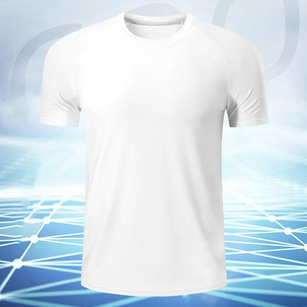 pstuiky Mangas cortas para hombre, Camisa informal de manga corta con cuello redondo y estampado de cera lavada de color liso para hombre ropa de hombre s