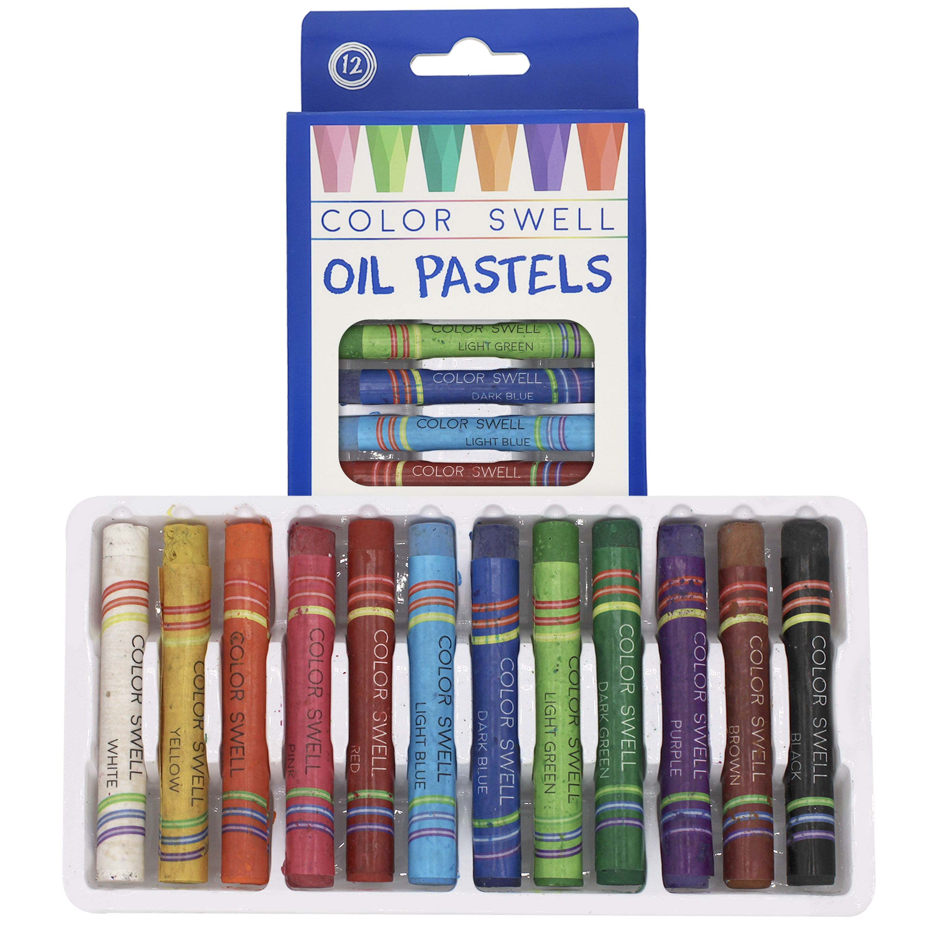 Color Swell Bulk Oil Pastels (432 Total) with Round Tips – 36 Packs, 12 Colors per Pack