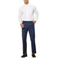 thumbnail image 2 of Pantalones de rayas INSPIRE CHIC para hombre, corte slim, pantalones formales de frente plano, 28 azul, 2 of 5