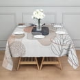 thumbnail image 3 of Blue Boho Abstract and Plant Pattern Square Tablecloth,Waterproof Square Table Cover,Wipeable Spillproof Washable Table Cover for Home Kitchen Party Decor 52"x52"(132x132cm), 3 of 6