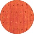 thumbnail image 1 of Ahgly Company Indoor Round Abstract Orange Contemporary Area Rugs, 4' Round, 1 of 1