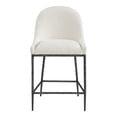 thumbnail image 2 of Lalia Modern Upholstered Curved Back Counter Height Bar Stool with Metal Frame, Gunmetal, 2 of 9