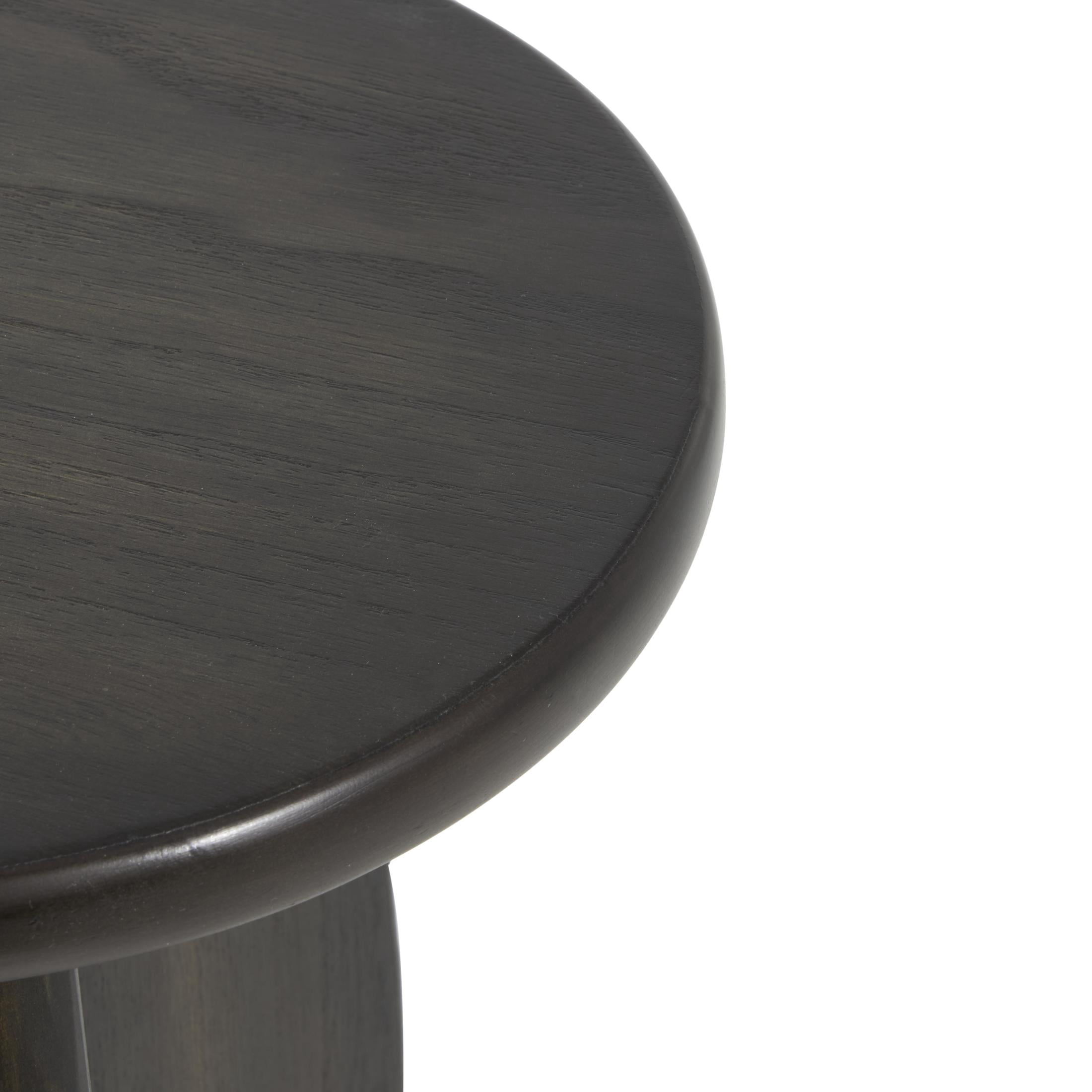 DecMode 14" x 24" Black Wood Pedestal Accent Table, 2-Pieces