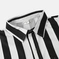 thumbnail image 7 of GZWYHT Mens Casual Button Down Shirts,Mens Shirts Male Casual Autumn Striped Print Shirt Stand Collar Long Sleeve Pocket Shirt Blouse Long Sleeve Shirts,Big And Tall Shirts Black L, 7 of 7