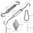 thumbnail image 2 of Kit de Fixation de Voile d'Ombrage, Kit de Fixation de Voile d'Ombrage en Acier Inoxydable pour Triangle et Carré, Rectangle, Accessoires de Fixation de Voile d'Ombrage-2, 2 of 5