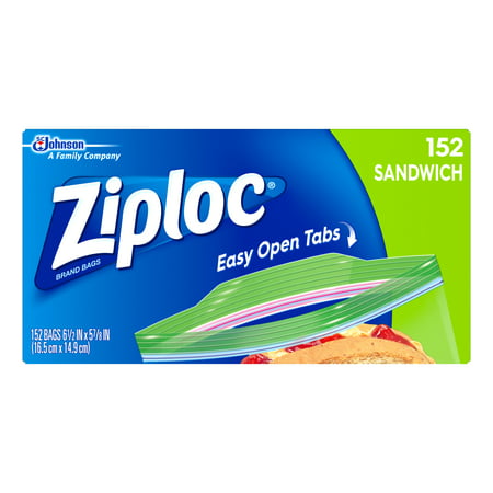 Ziploc Sandwich Bags, 152 Count (Best Food Ever Sensational Sandwiches)