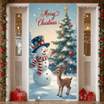 thumbnail image 4 of Decorative Design Merry Christmas Banner Festive Decoration Snowman Scene Christmas Tree Snowflakes for Holiday Party Indoor Celebration Winter Decor, 4 of 9