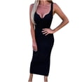thumbnail image 1 of Vestidos cruzados a la cadera con cuello en V sin mangas para adelgazar sólidos sexy de verano para mujer Fridja hj3577, 1 of 7