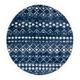 thumbnail image 2 of SAFAVIEH Berber Fringe Vinal Aztec Shag Area Rug, Navy/Ivory, 6'7" x 6'7" Round, 2 of 11
