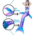 thumbnail image 2 of 3 Pcs Girls Swimsuit Mermaid Tails for Swimming Princess Bikini Bathing Suit Set DH22 130, 2 of 7