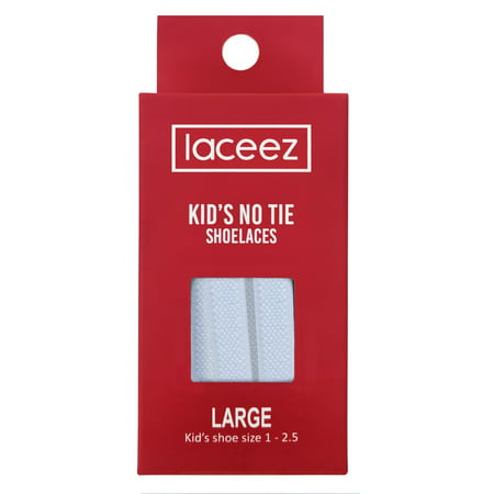Laceez Kids No Tie Shoelaces - Flat Elastic Laces by the Size for all Casual Athletic Lifestyle (Best Way To Tie Leather Laces)