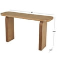 thumbnail image 3 of DecMode 55" x 32" Brown Wood Rectangle Console Table with Arched Legs, 1-Piece, 3 of 9