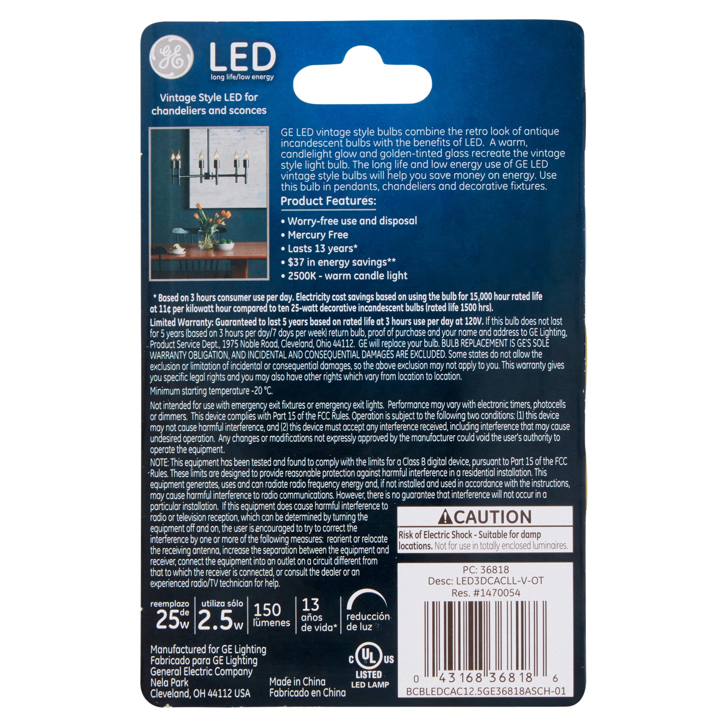 ge led 2 5w 150 lumens warm candle light cac bulb walmart com