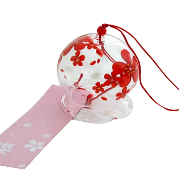 Cloche à Vent Japonaise en Verre Floral Carillons de Vent à la Maison Salon Bureau Cosplay Suspendu Décoration