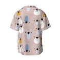 thumbnail image 5 of Salouo Cute Hand Drawn Bear Pattern Cuban Collar Shirts for Men Button-Down Shirt Men's Short Sleeve Shirts Hawaiian Shirts Casual Shirts -Large, 5 of 6