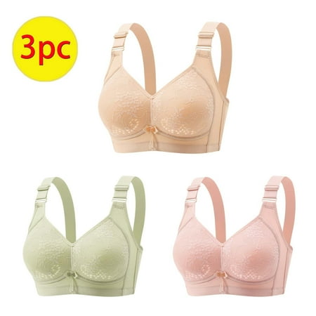 LLYWEY Front Close Sports Bras for Women Clearance Womens Sports Bras Padded Ladies Push-Up Bra Style-644 Women s Plus Multiway Bra Feature Adult Female Lace Sports Bras Orange 42B