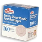 Sterile Sheer Plastic Spot Bandages - 100 Ea