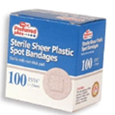 Sterile Sheer Plastic Spot Bandages - 100 Ea
