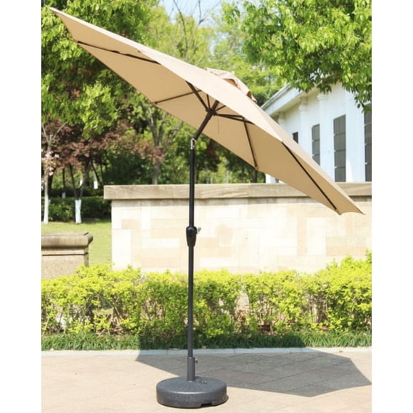 Sombrilla para Jardín y Terraza EKE LIFE HOME con Inclinación Ajustable y Manivela | Protección Solar para Exterior