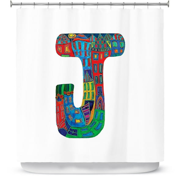 Shower Curtains 70" x 84" from DiaNoche Designs by Dora Ficher - Alphabet Letter J