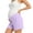 Purple, variant on Costeam Womens Maternity Ribbed Shorts V Cross Over Belly Support High Waist Scalloped Wave Hem Slim Fit Stretch Soft Breathable Knee Length Pregnancy Lounge Bottoms
