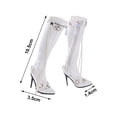 thumbnail image 7 of Almencla 1:6 Action Figures High Boots Ball Jointed Doll Shoes DIY Durable PU Leather 12 inch Doll High Heel Boots Female Figure Boots white, 7 of 7