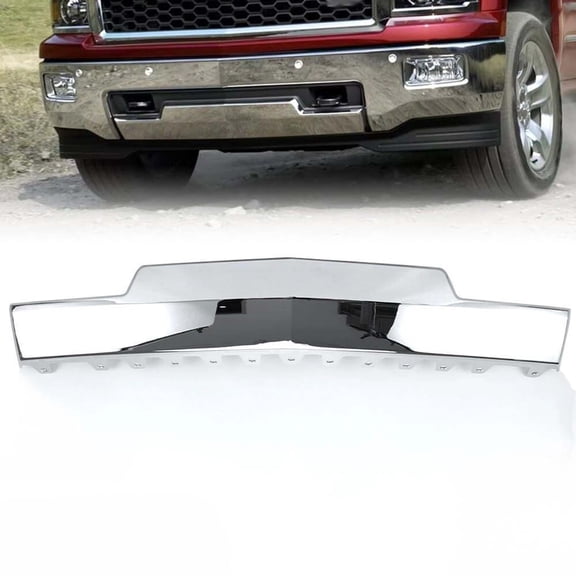 MZORANGE Chrome Front lower bumper Trim Skid Plate For 2014-2015 Chevy Silverado 1500 Front Bumper Skid Plate Chrome Replacement#GM1087249C