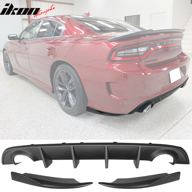 Compatible with 1520 Dodge Charger SRT Rear Diffuser Bumper + V2 Style