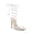 White, variant on Womens Sandals Strappy Heels Sexy Lace Up Square Open Toe Heels Tie Up High Heeled Sandals for Summer Dressy Prom Party Daily Wear White