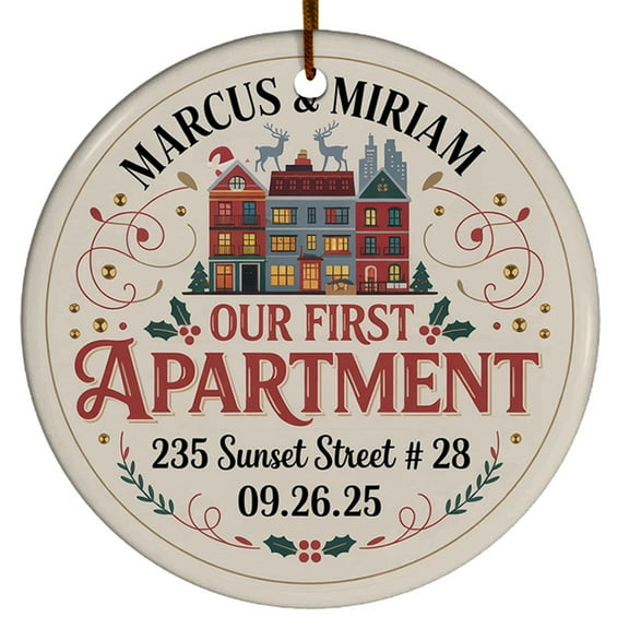 1st Apartment Christmas Ornament, First Christmas in Our Apartment Ornament, First Out New Apartment Christmas Ornament Gift for Mr Mrs Housewarming