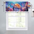 thumbnail image 4 of Turtle Window Curtain Valances Ocean Animal Coral Seaweed Underwater World Sea Marine Life Privacy Decorative Rod Pocket Short Window Valance Curtains 54 by 18 in, 1 Panel, 4 of 6