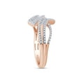 thumbnail image 5 of 1/7 CT Baguette Cut Natural White Diamond Bypass Band Ring In 14K Rose Gold Plated 925 Sterling Silver (Color: I-J, Clarity: I2-I3, 0.15 Cttw) -8.5, 5 of 8