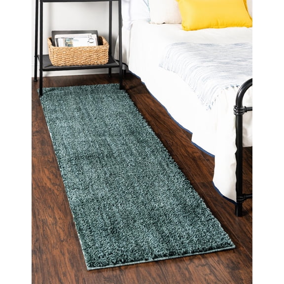 Jill Zarin Shaggy Chic Collection Area Rug - Shaggy (2' 7" x 10' Runner Rosemary Green)
