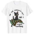 thumbnail image 4 of Camisetas con estampado de gato para mujer, ropa divertida de Navidad para amantes de los gatos, 4 of 5
