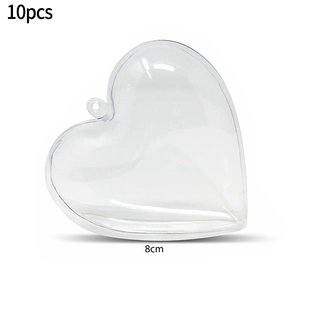 Clear Fillable Heart Baubles Plastic Wedding Favours Christmas clear-fillable-heart-baubles-plastic-wedding-favours-christmas