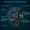 thumbnail image 6 of Men’s Digital Analog Watches Military Outdoor Multifunctional Sport Wristwatch with TPU Watch Strap Waterproof Wristwatch Gift for Man, 6 of 9