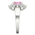 thumbnail image 3 of Halo Engagement Ring for Women - 2.72ct Simulated Pink Diamond in 14K White Gold Promise Ring, 3 of 6