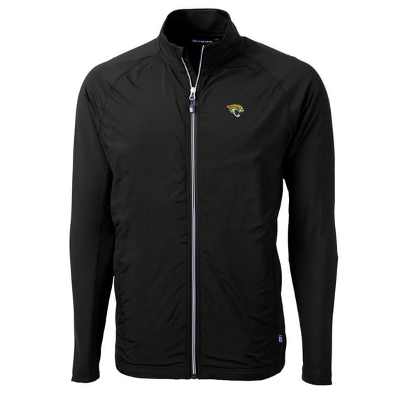 Men's Cutter & Buck Black Jacksonville Jaguars Big & Tall Adapt Eco Knit Full-Zip Raglan Jacket