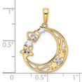 thumbnail image 2 of FJC Finejewelers 14 kt Yellow Gold and White Rhodium Bright Cut Heart, Star and Moon Charm 26 x 19 mm, 2 of 6