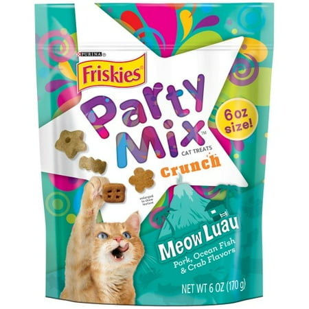 Purina Friskies Party Mix Cat Treats Meow Luau Crunch, 2.1 OZ