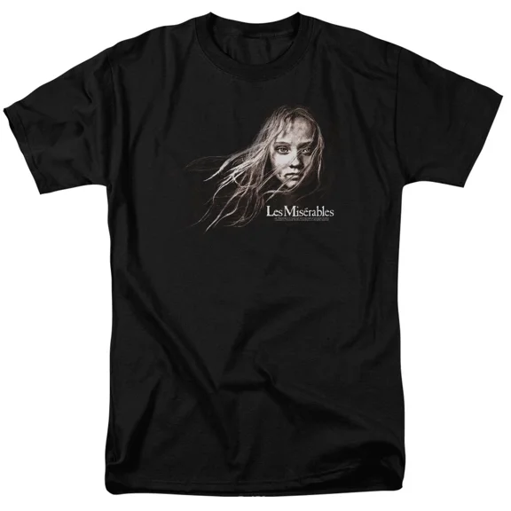 RARE Les Miserables Cosette Face T Shirt Mens Licensed Movie Tee Black